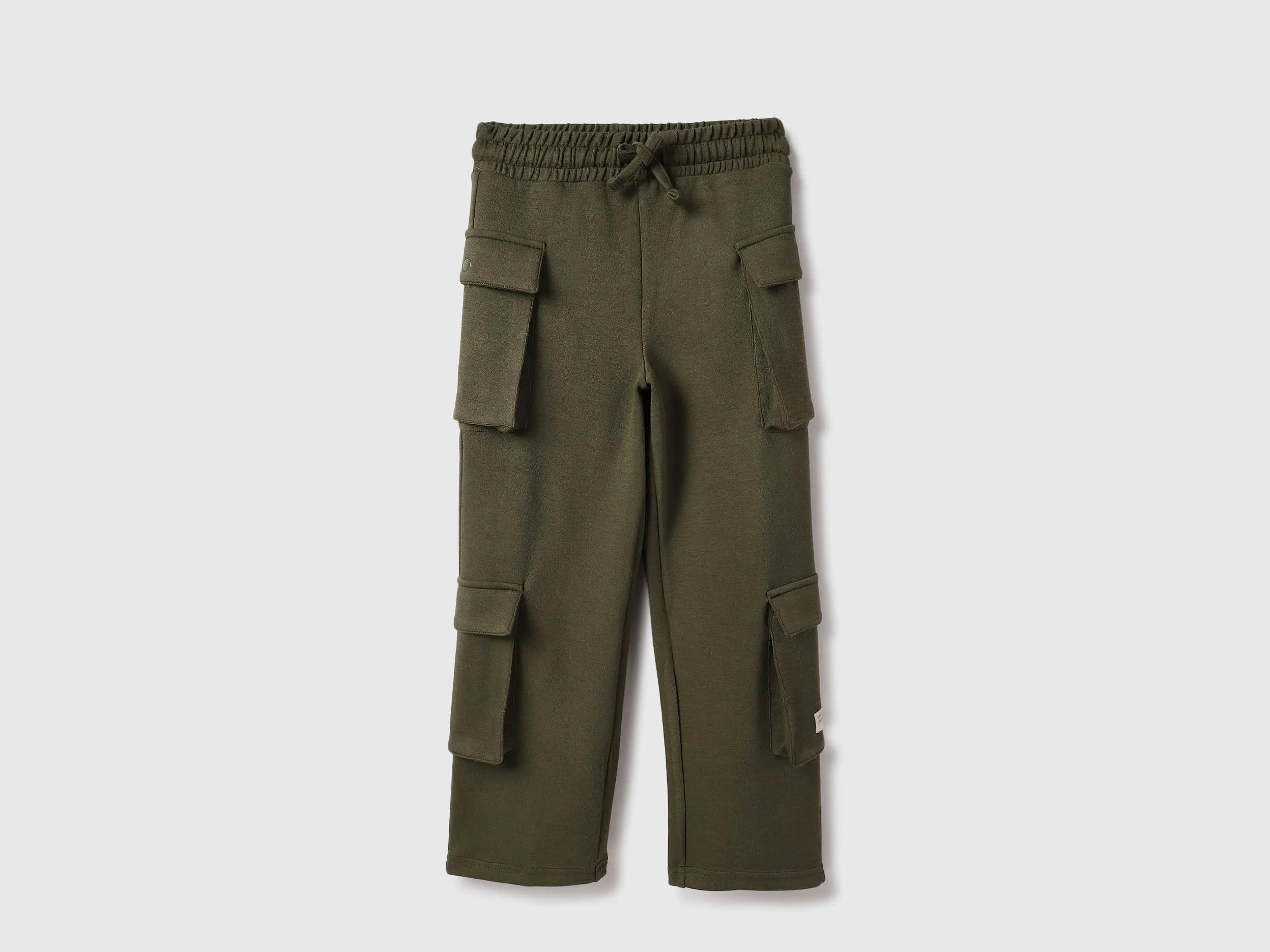 Solid Regular Fit Cargo Trousers