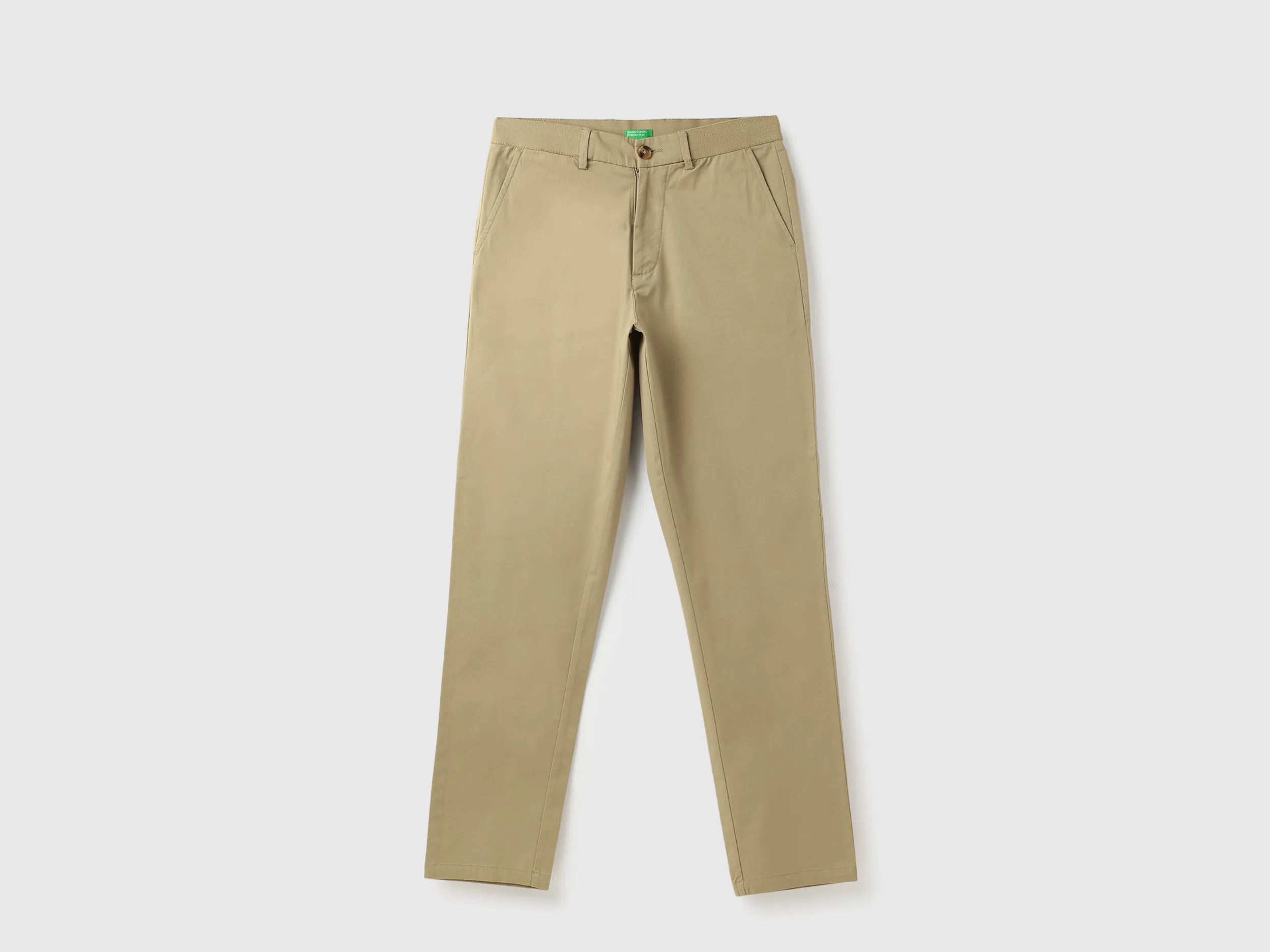Solid Relaxed Fit Chino Trousers