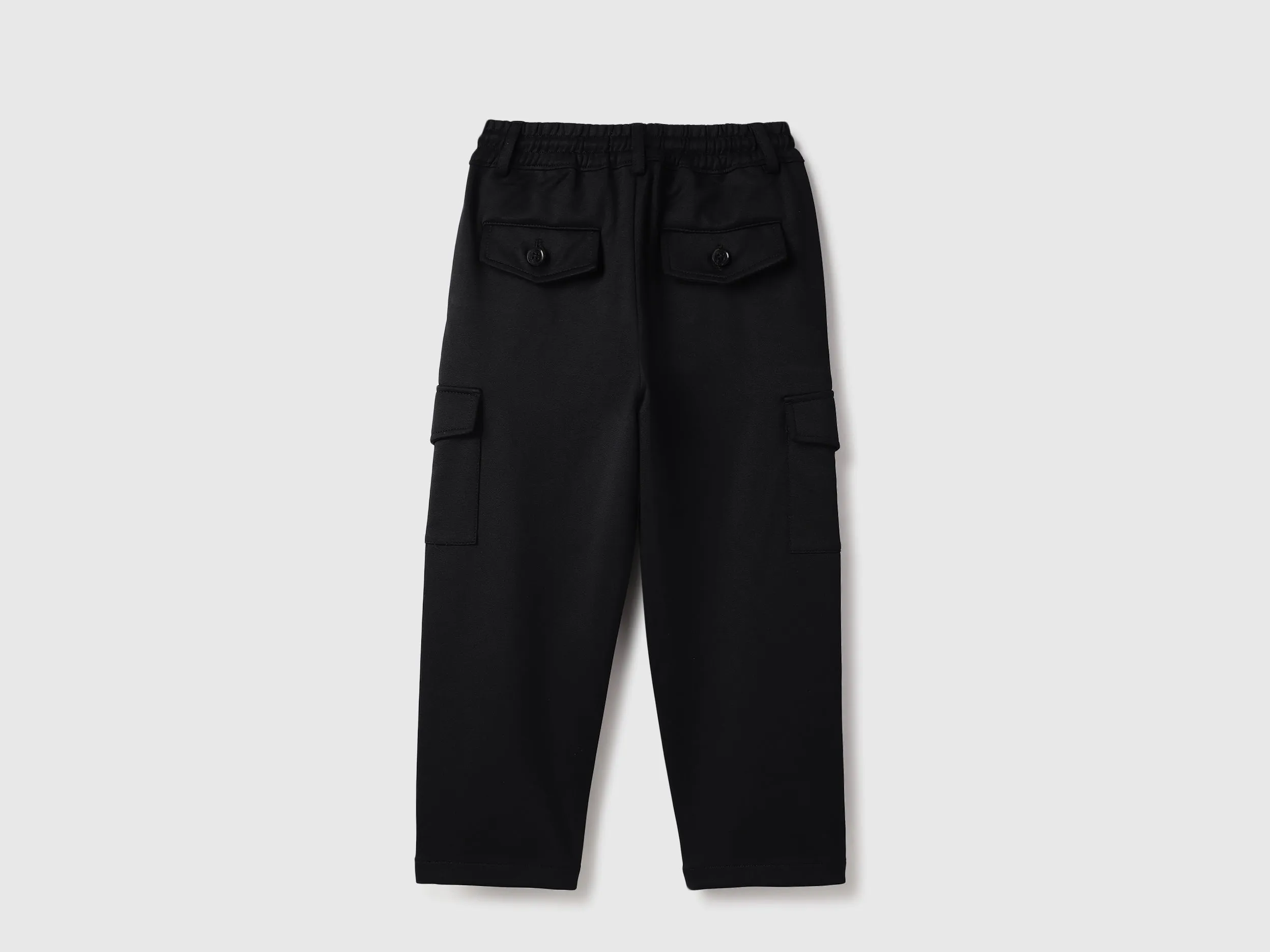 Solid Straight Fit Cargo Trousers