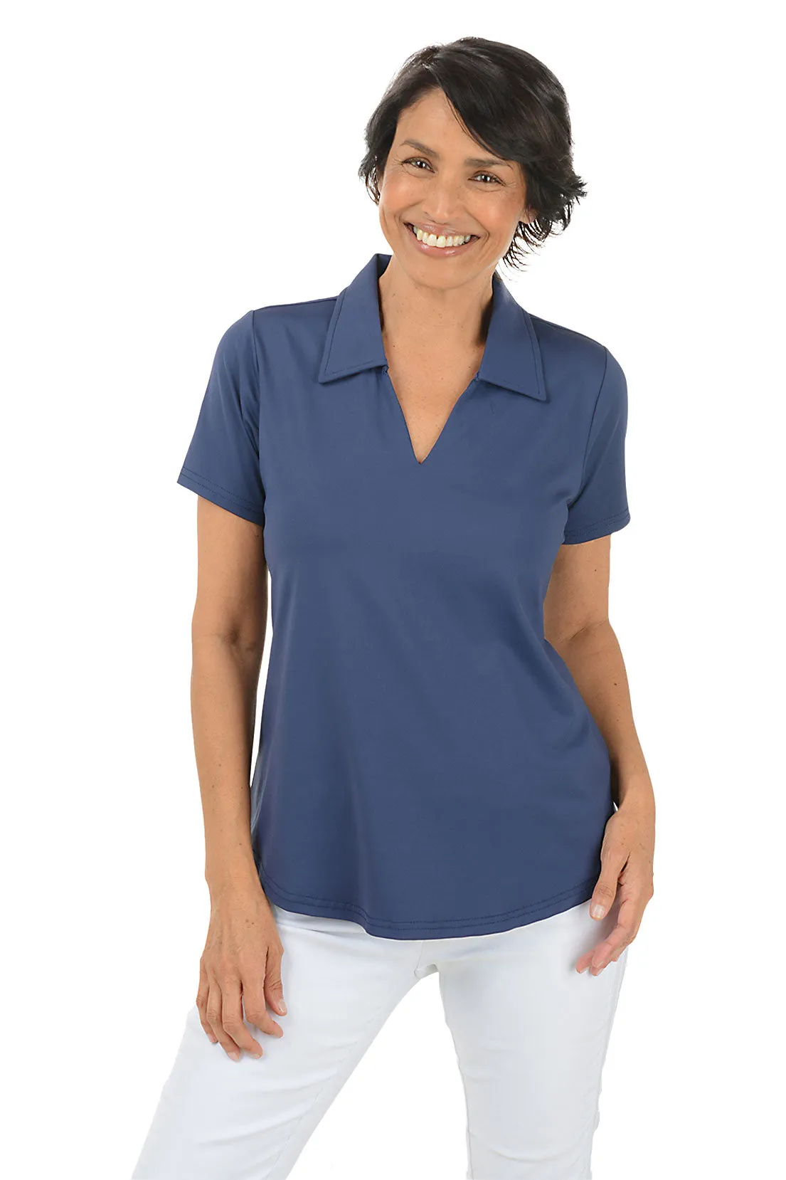 Solid UPF50  Short Sleeve Polo Top