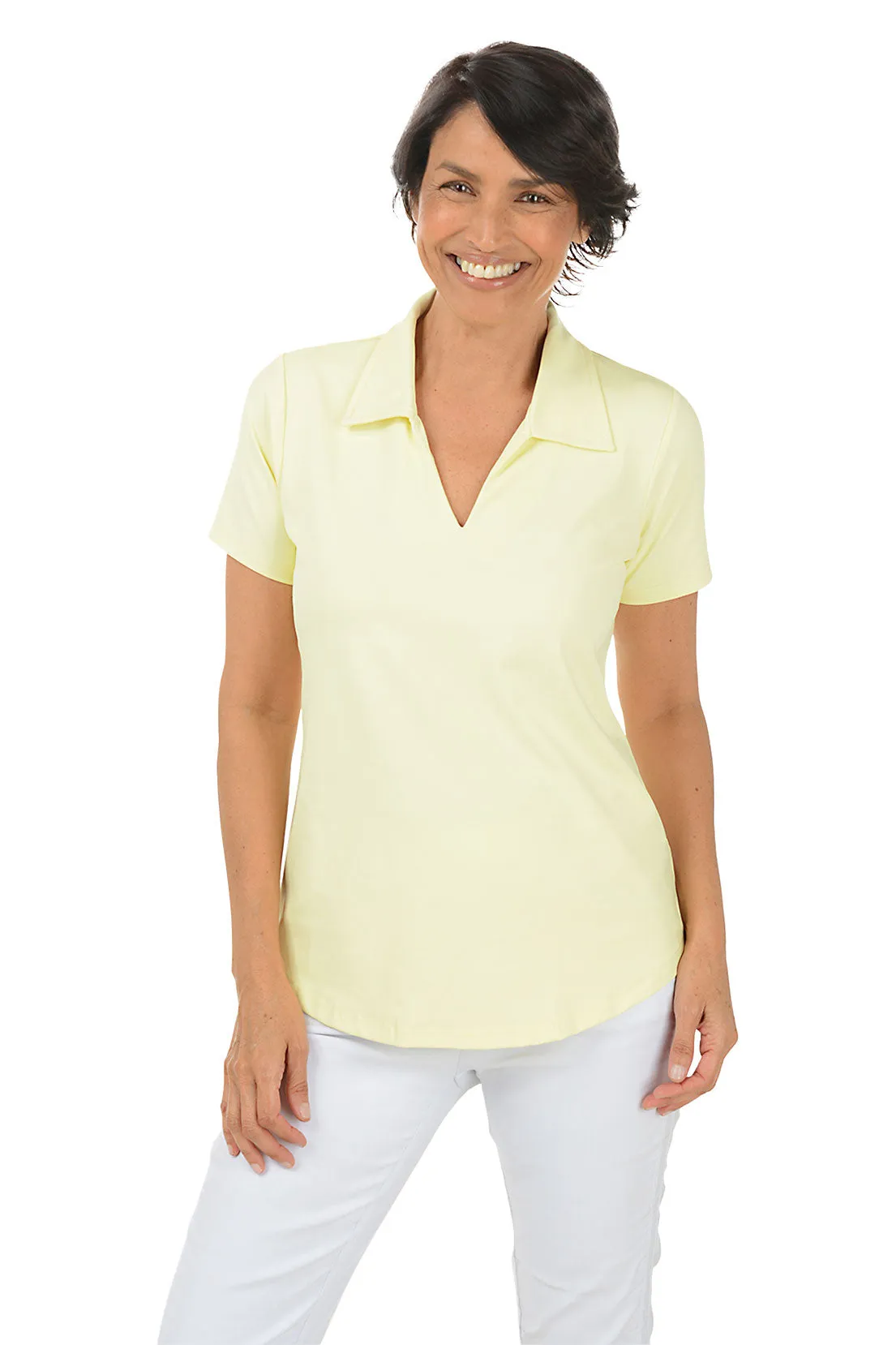 Solid UPF50  Short Sleeve Polo Top