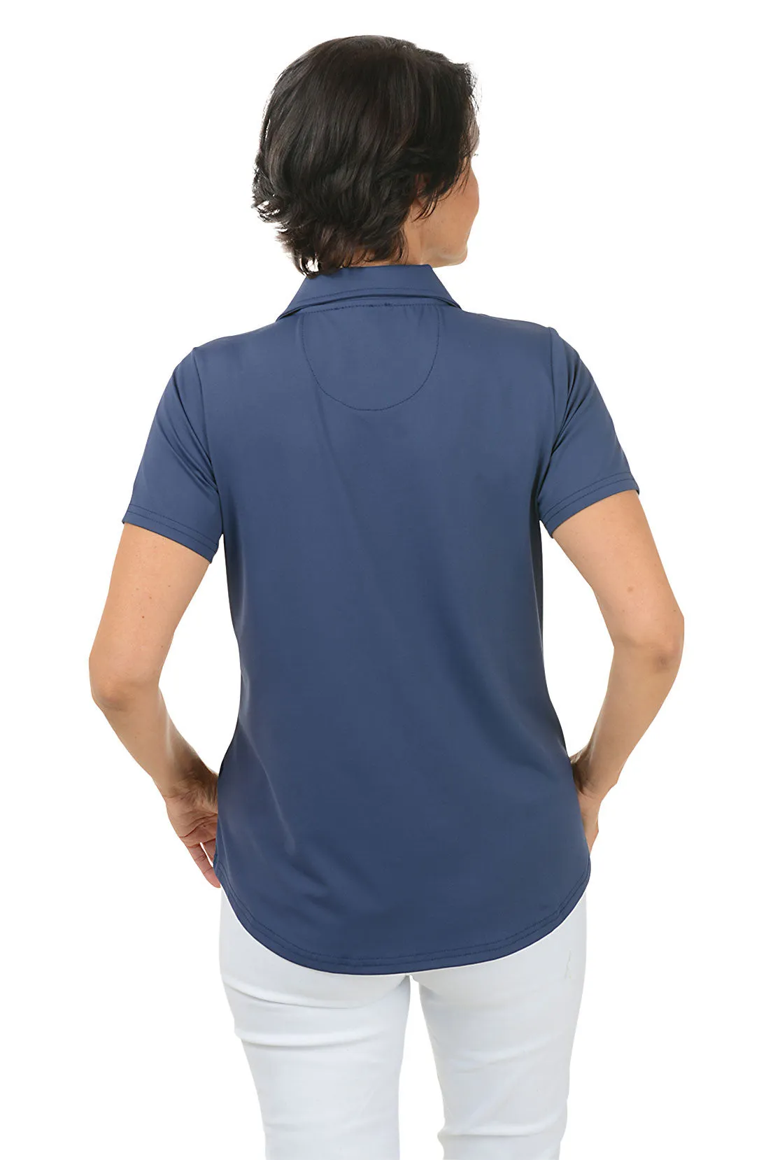 Solid UPF50  Short Sleeve Polo Top