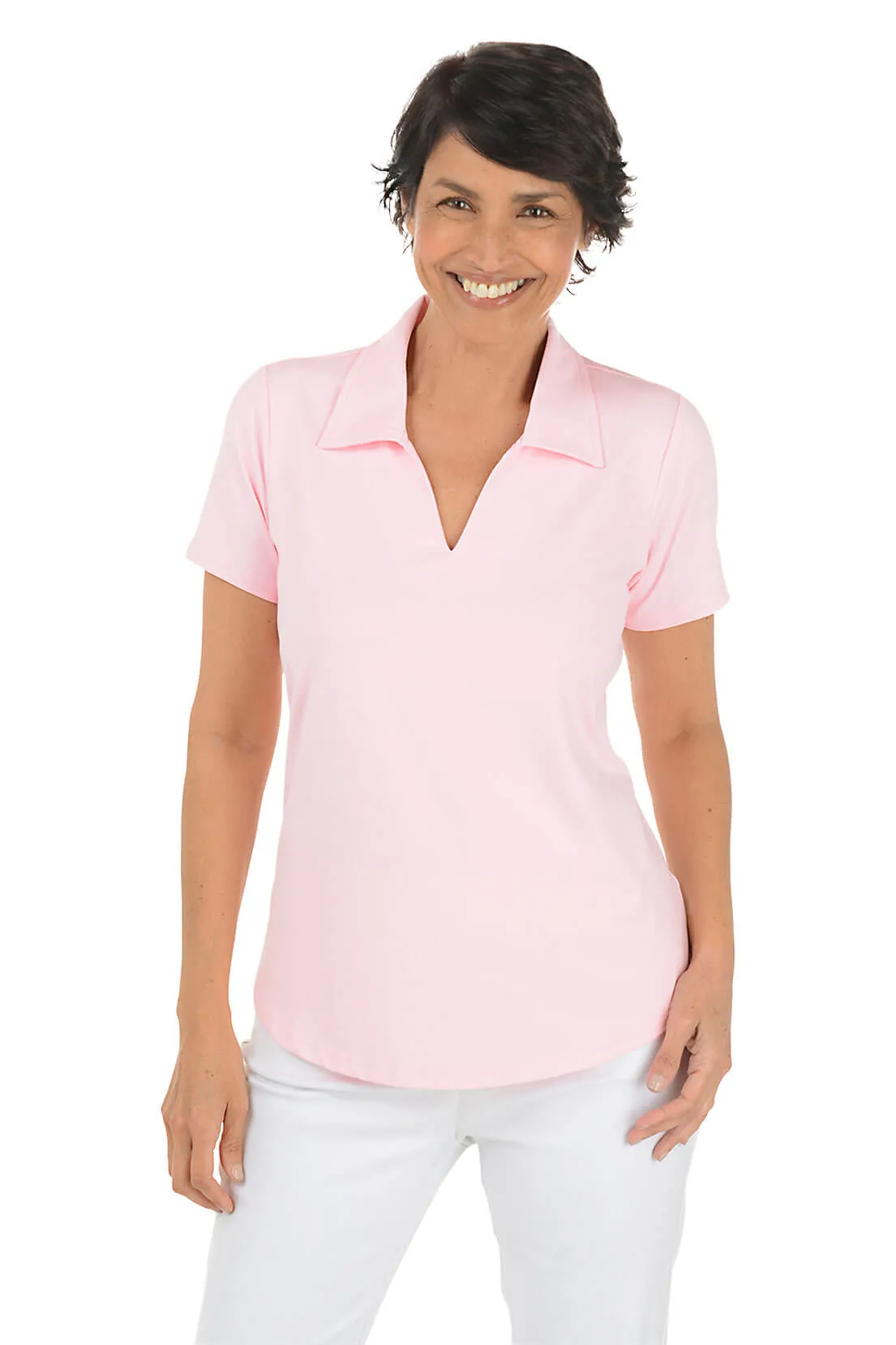 Solid UPF50  Short Sleeve Polo Top