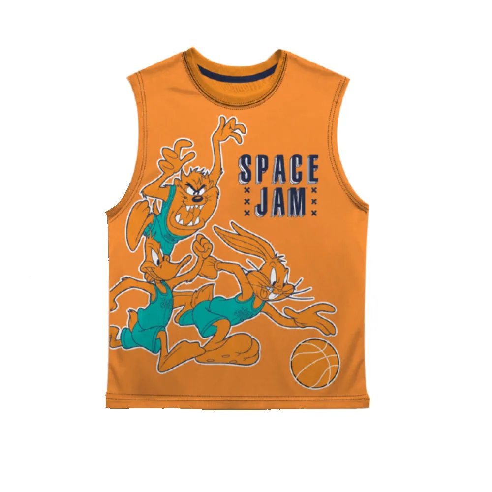 Space Jam Boys Clothes 3pc Top and Short Set Blue
