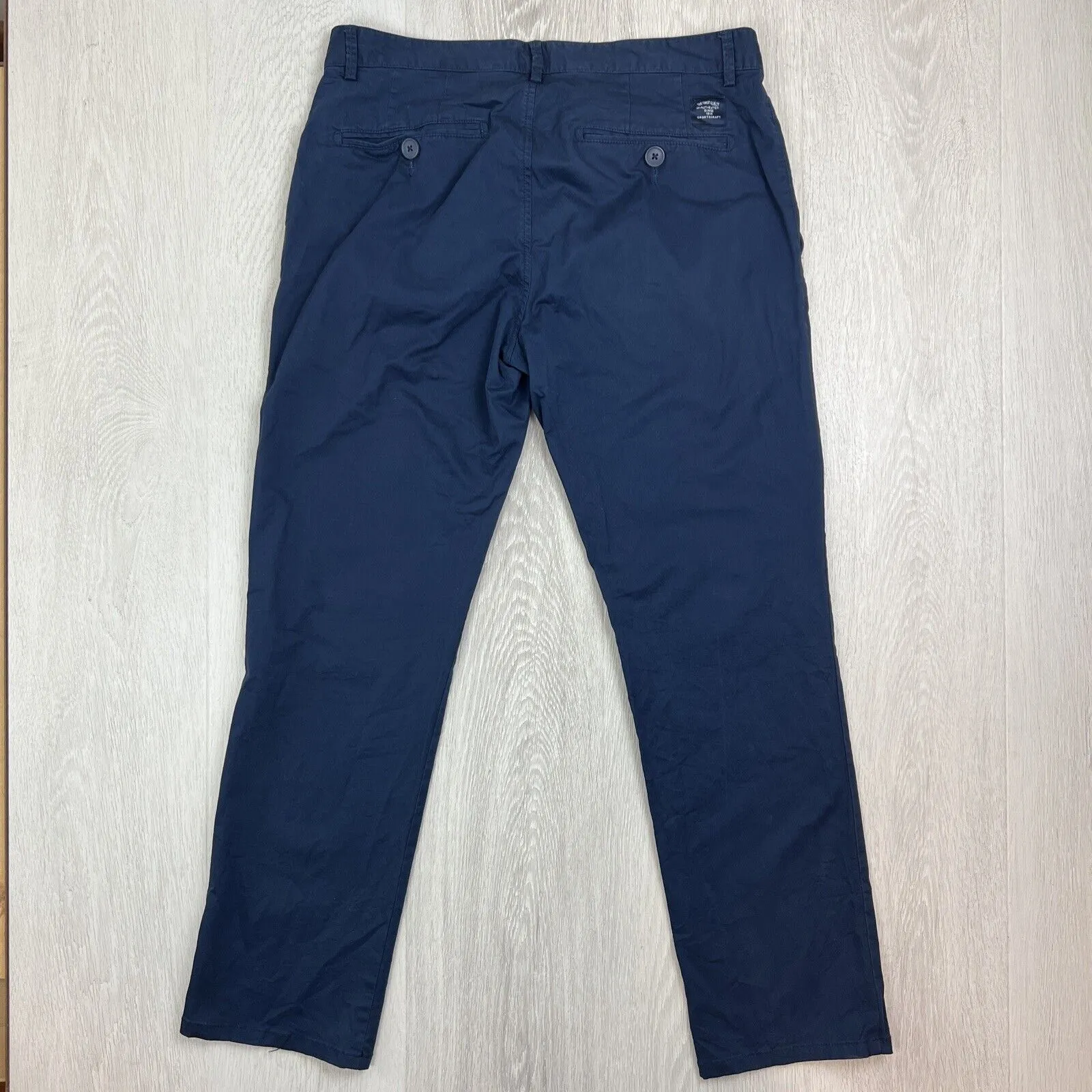 Sportscraft Mens Pima Cotton Blend Blue Chinos Size 32