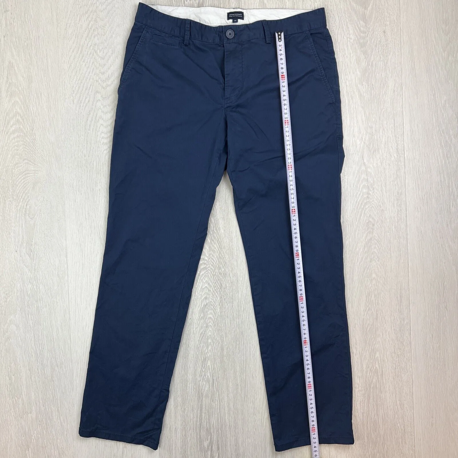 Sportscraft Mens Pima Cotton Blend Blue Chinos Size 32