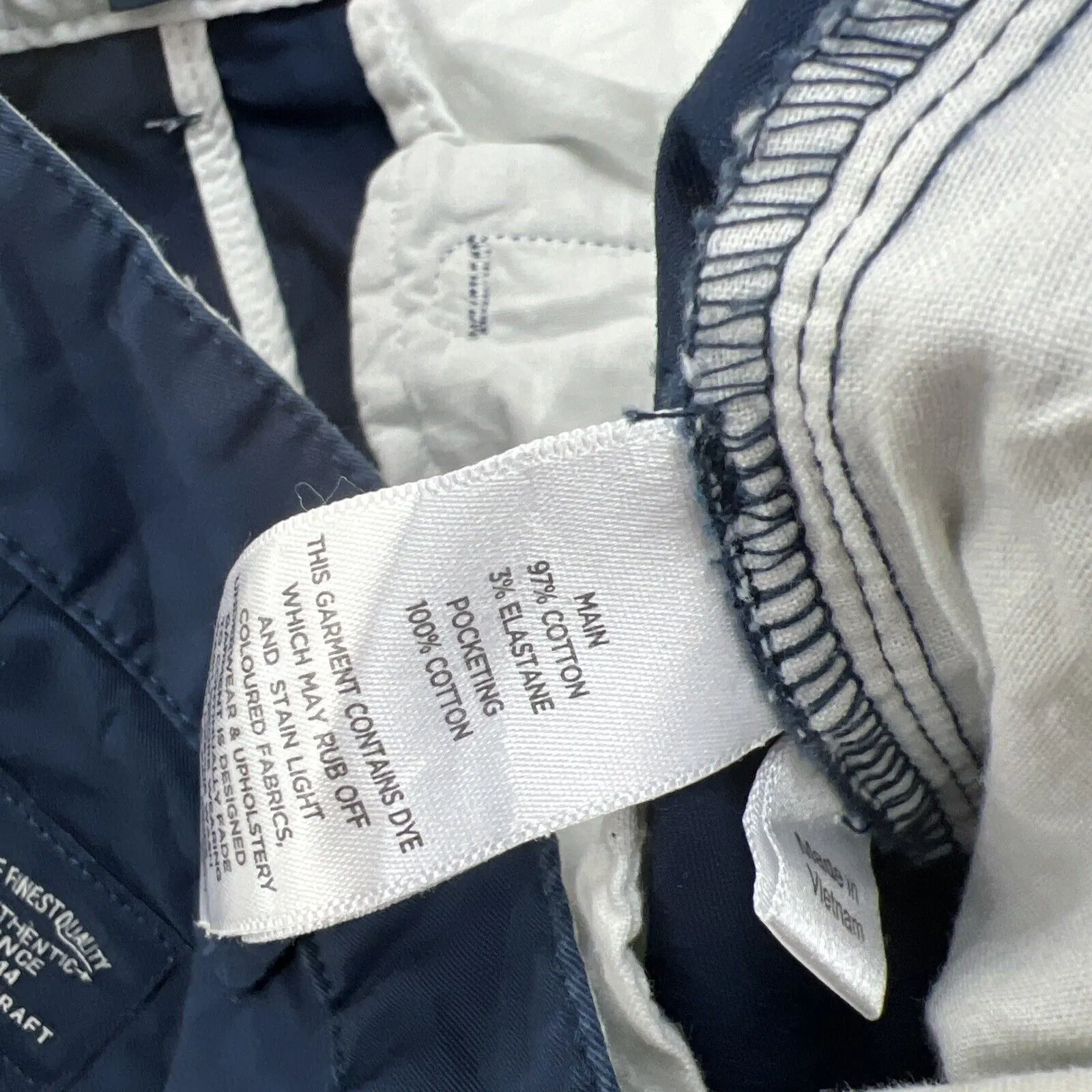 Sportscraft Mens Pima Cotton Blend Blue Chinos Size 32