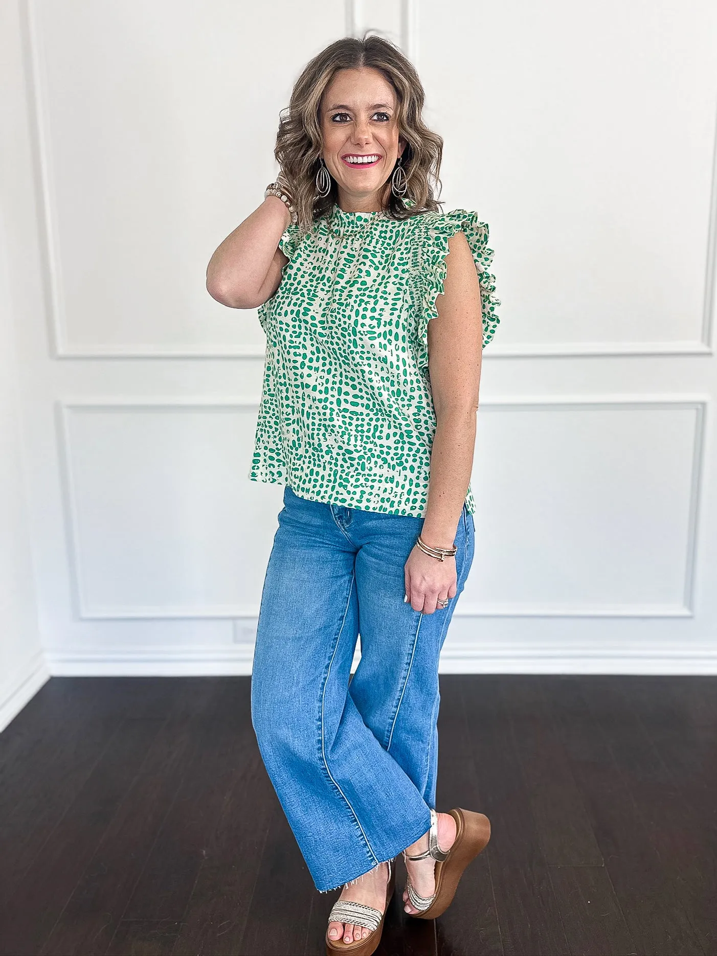 Spot On Flutter Sleeve Blouse