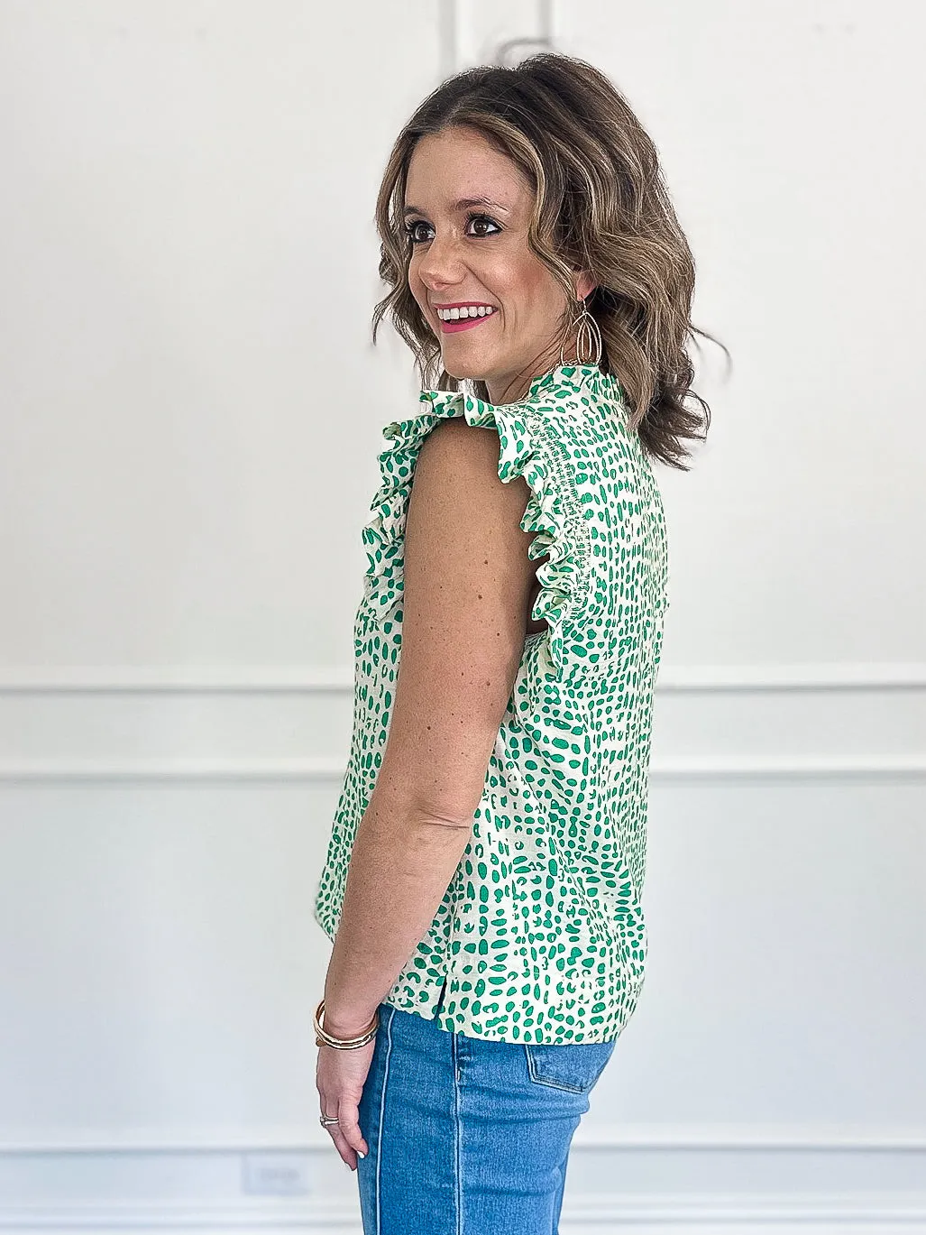 Spot On Flutter Sleeve Blouse