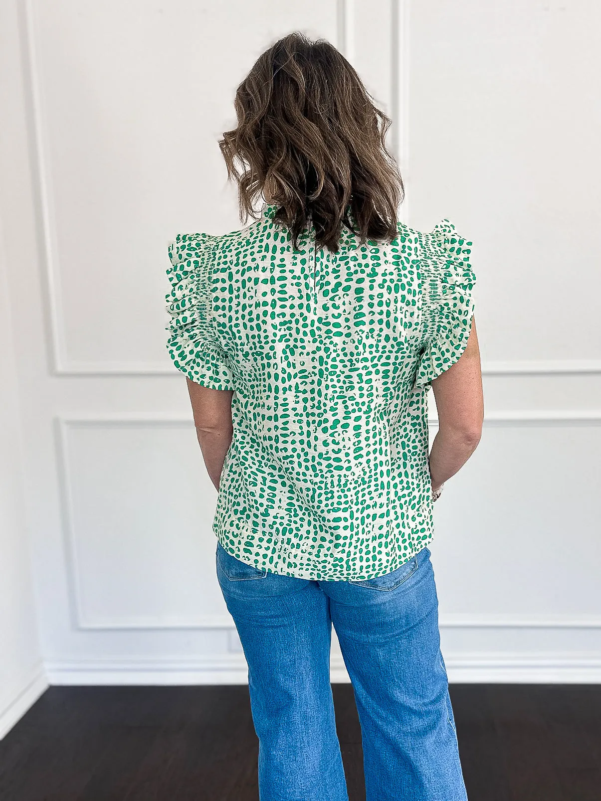 Spot On Flutter Sleeve Blouse