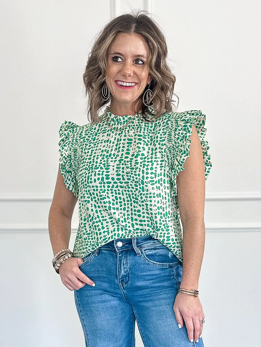 Spot On Flutter Sleeve Blouse