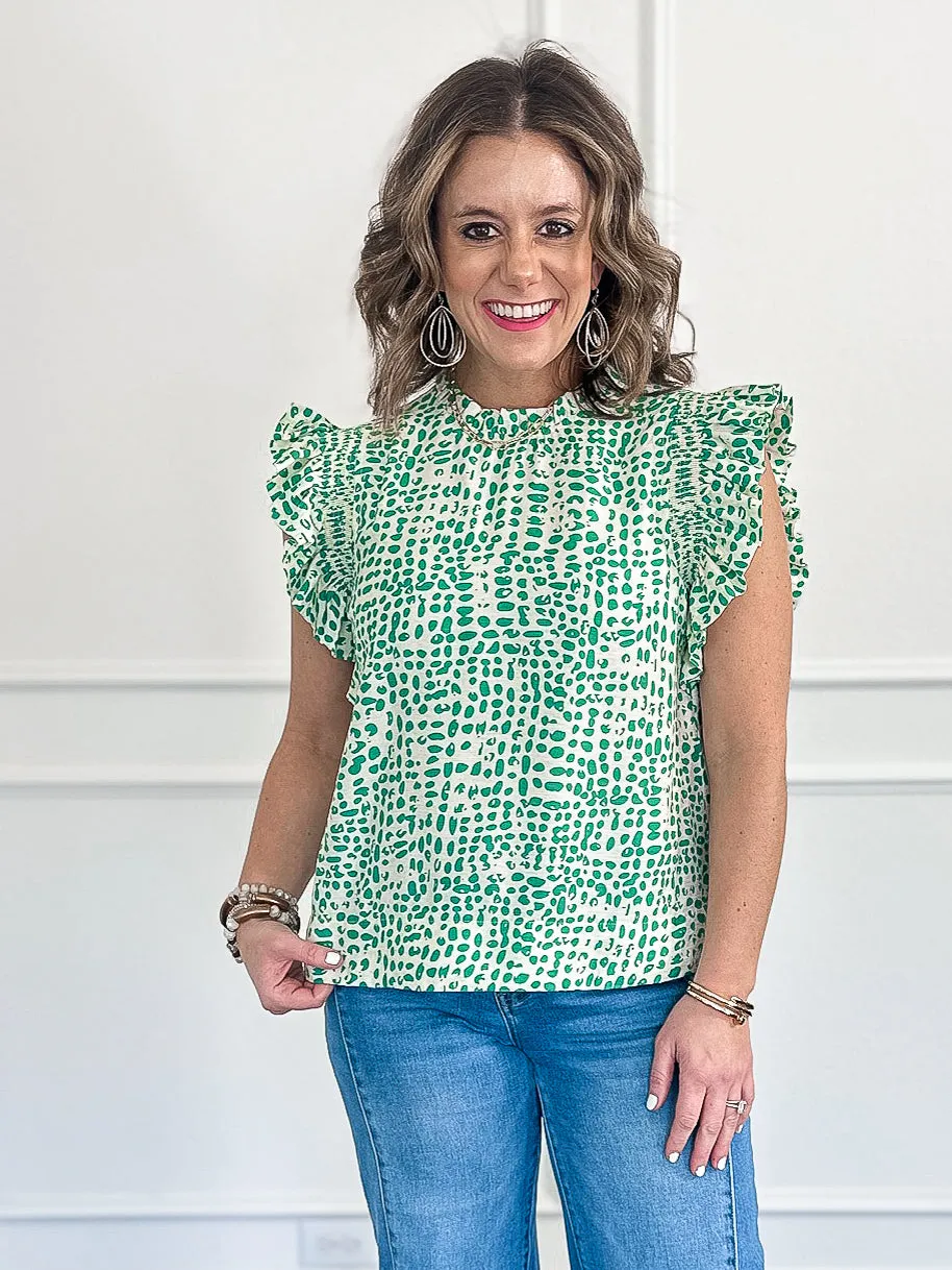 Spot On Flutter Sleeve Blouse