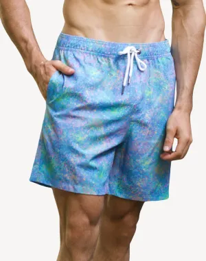 Spray Paint 17" Printed Swim Trunk