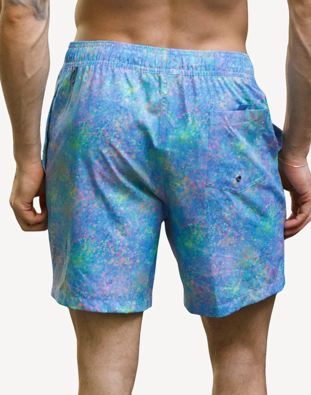 Spray Paint 17" Printed Swim Trunk