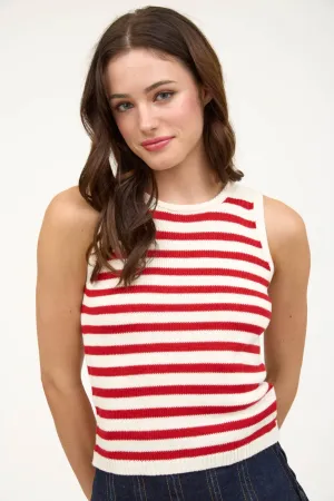 STRIPE SWEATER CROPPED TANK TOP