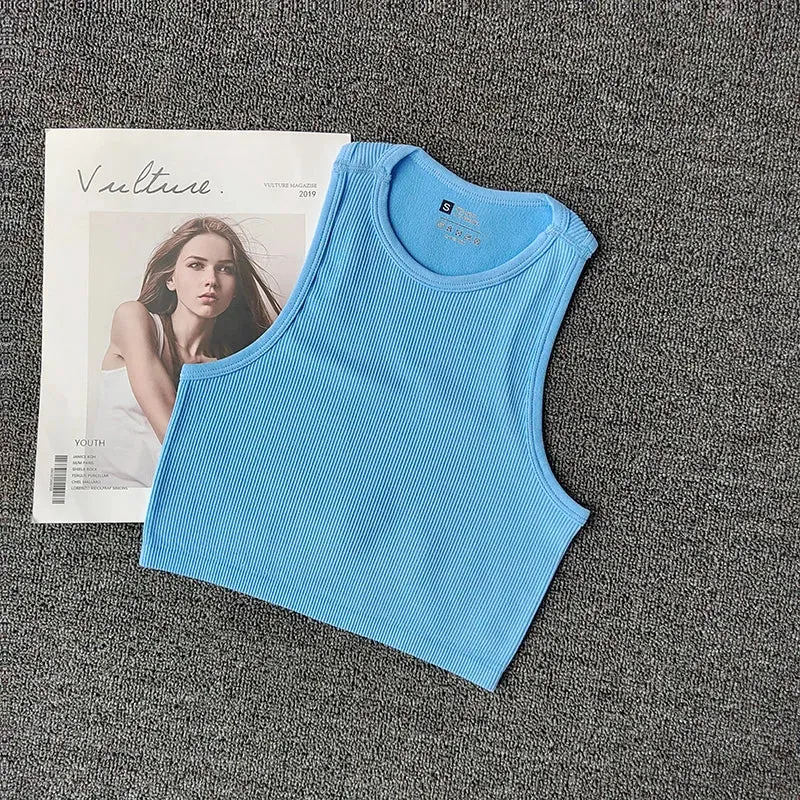 Summer Seamless Push Up  Y2k tops Beautiful Sport Sexy Tank Top Mallas Casual Woman Corset Top