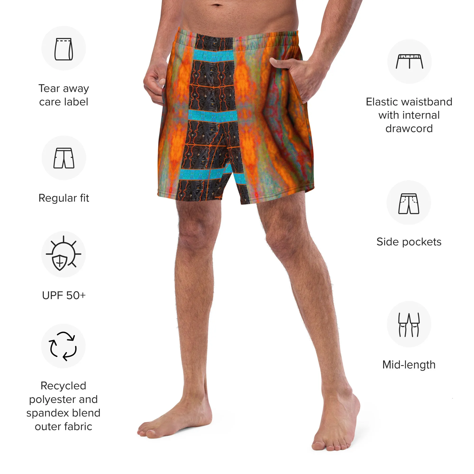 Swim Trunks (Virilis)(Tree Link Stripe Blue Logo) RJSTH@Fabric#12 RJSTHS2023 RJS