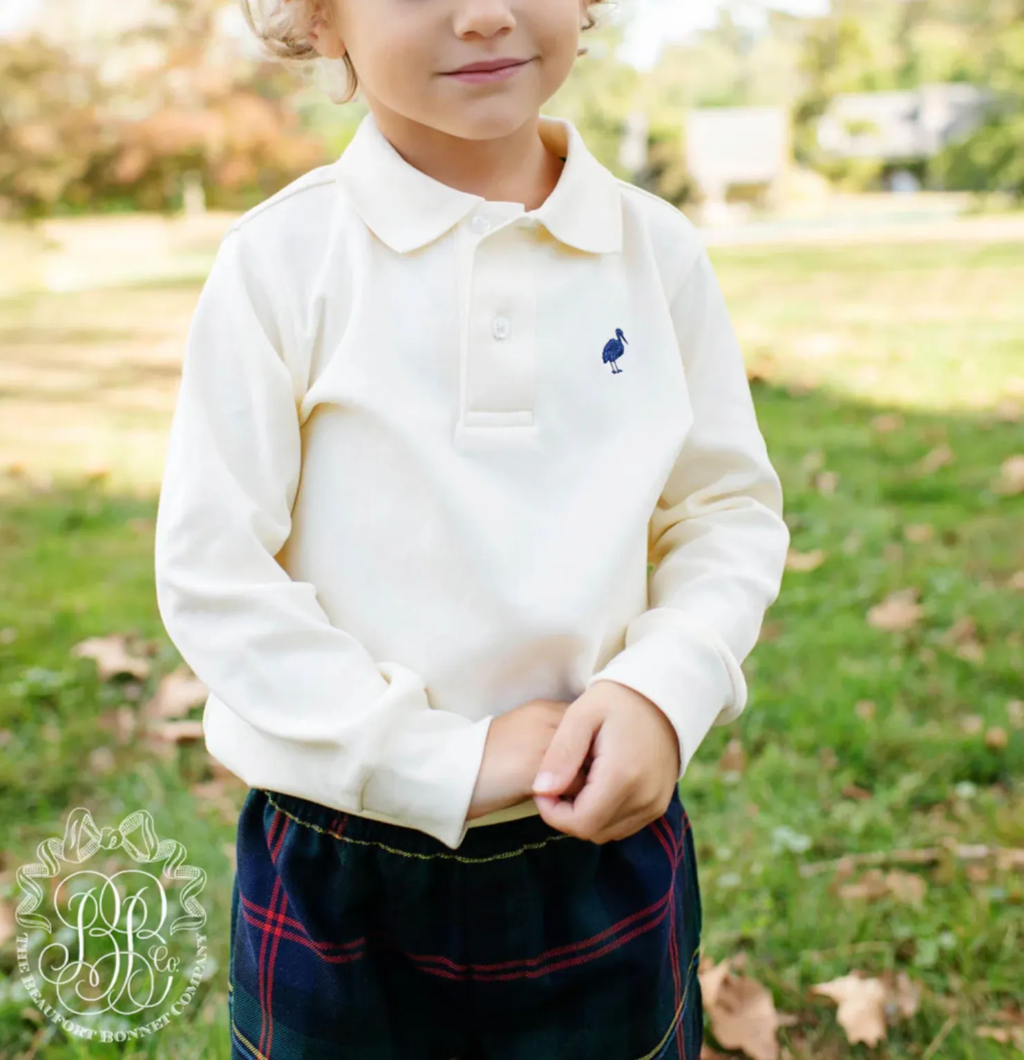 TBBC: Long Sleeve Prim & Proper Polo - Palmetto Pearl