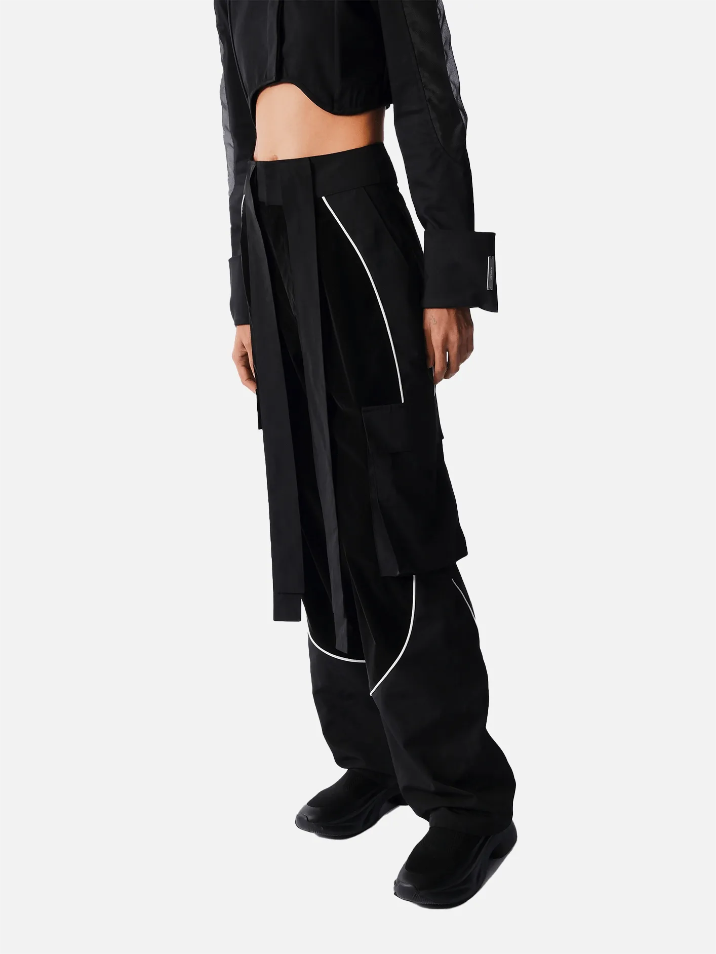 Techno Pocket Cargo Trousers - Black