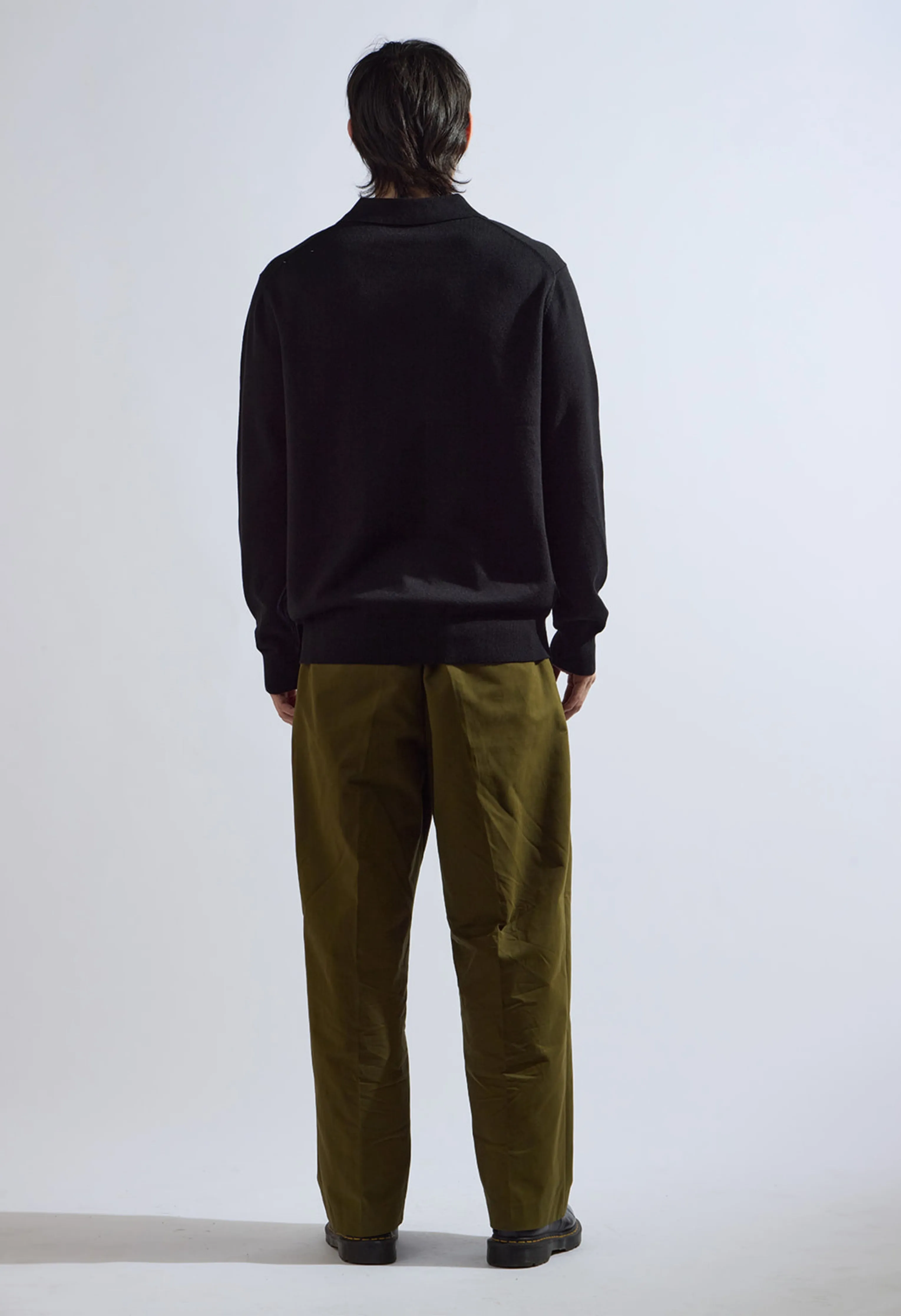 Theo Knit Polo in Black