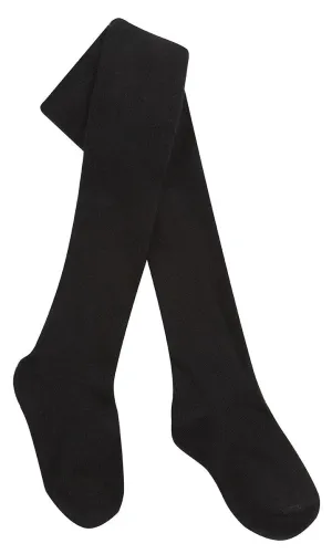 Tick Tock Jet Black Plain Tights (45b032)