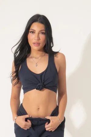 Tied Up Crop Tank - Nightfall