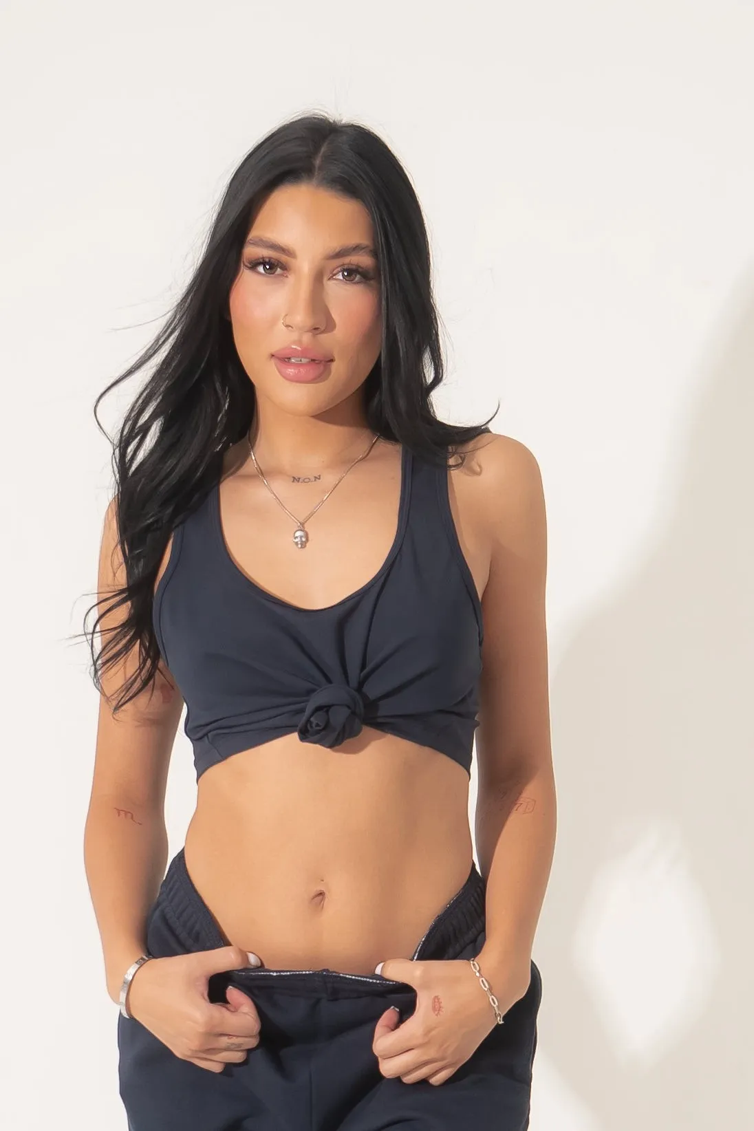 Tied Up Crop Tank - Nightfall