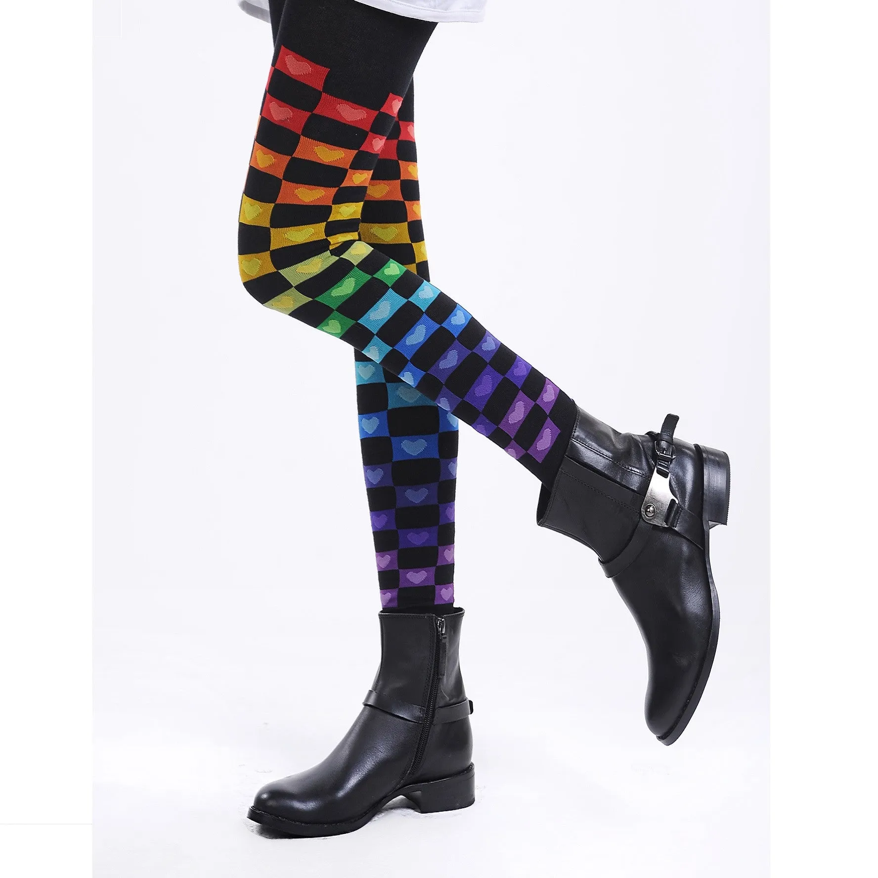 Tights - Rainbow Hearts