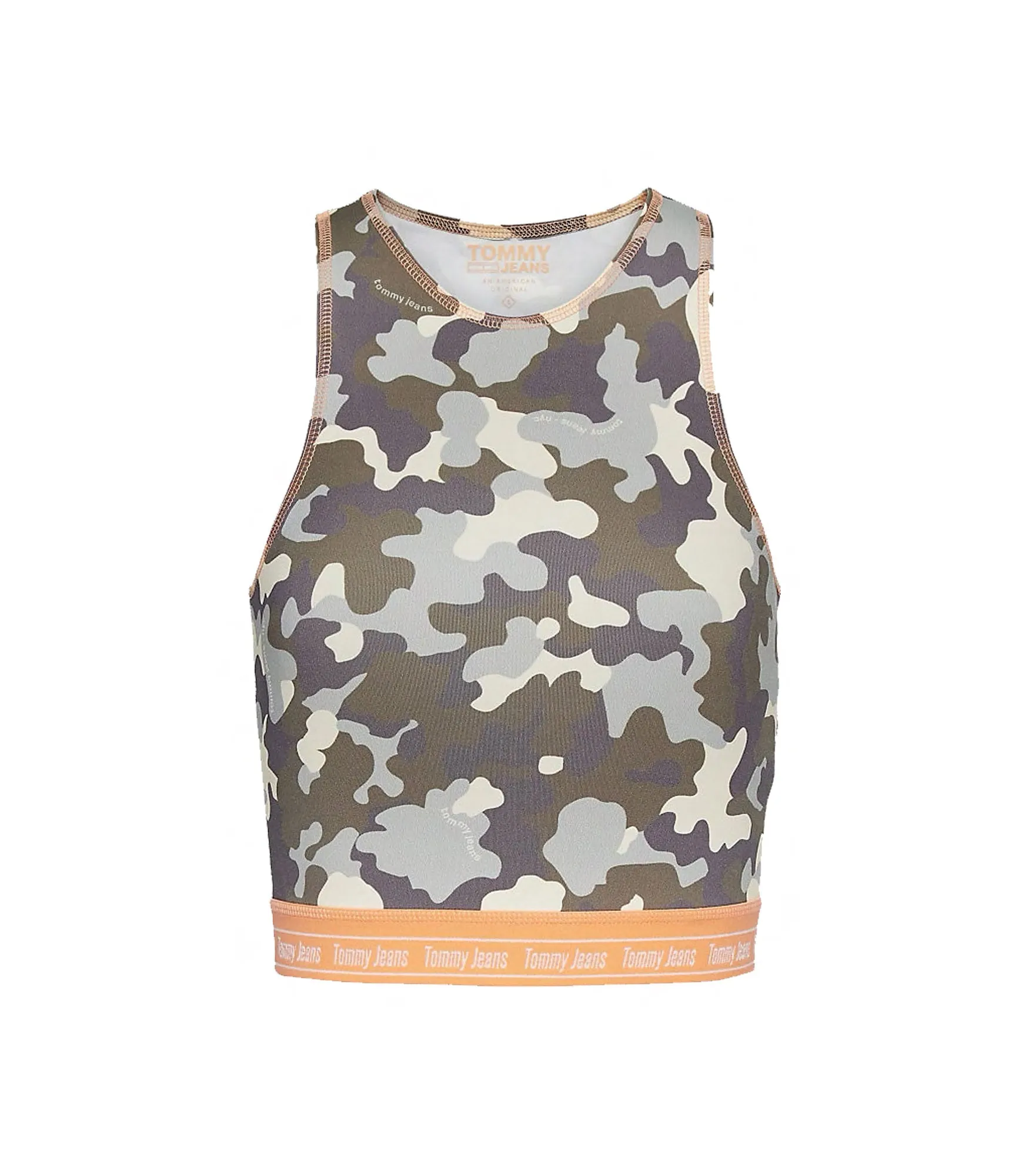 Tjw Printed Crop Tank - Camo Print Olive Tree