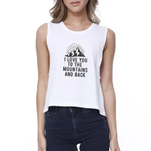 To the Mountains and Back Crop Top- White