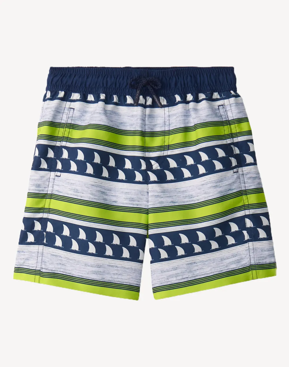 Toddler Boys Fins And Stripes Swim Trunk