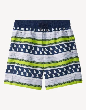 Toddler Boys Fins And Stripes Swim Trunk