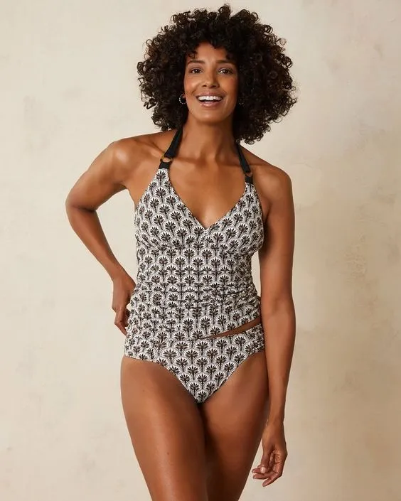 TOMMY BAHAMA- LADIES REVERSBLE RING-FRONT TANKINI TOP