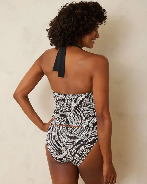 TOMMY BAHAMA- LADIES REVERSBLE RING-FRONT TANKINI TOP