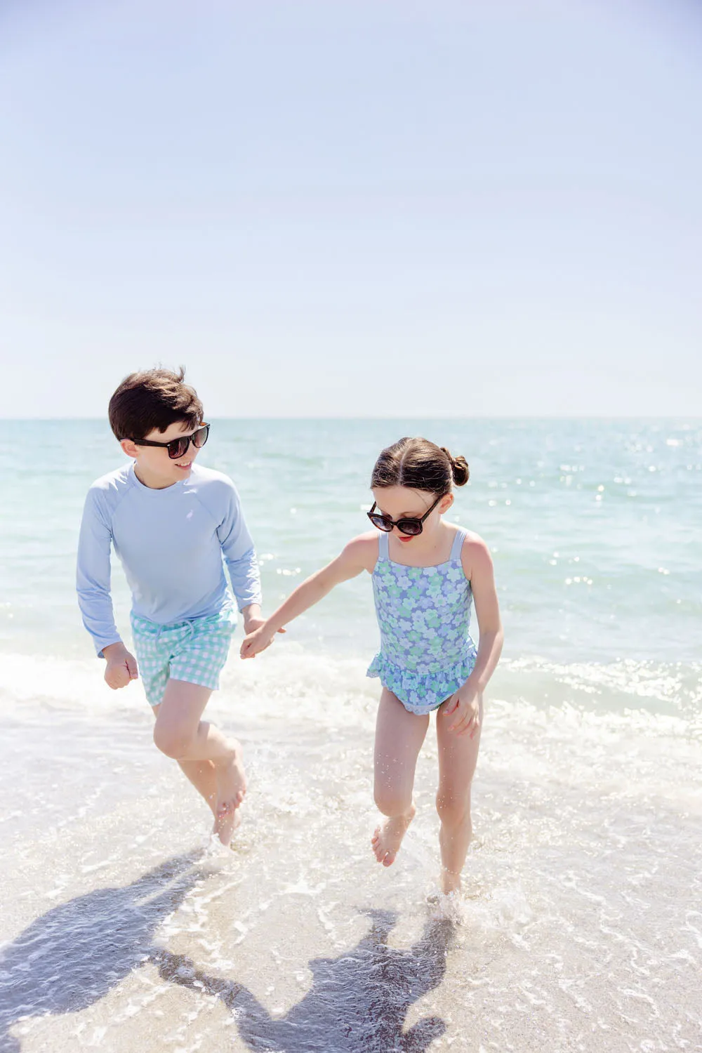 Tortola Trunks - Sea Island Seafoam and Grace Bay Green Gingham with Beale Street Blue