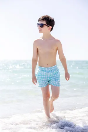 Tortola Trunks - Sea Island Seafoam and Grace Bay Green Gingham with Beale Street Blue
