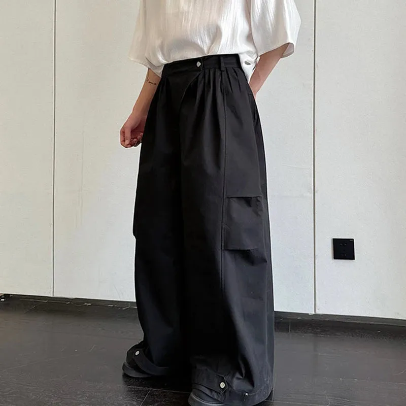 TrendWave Pleated Splicing Trousers