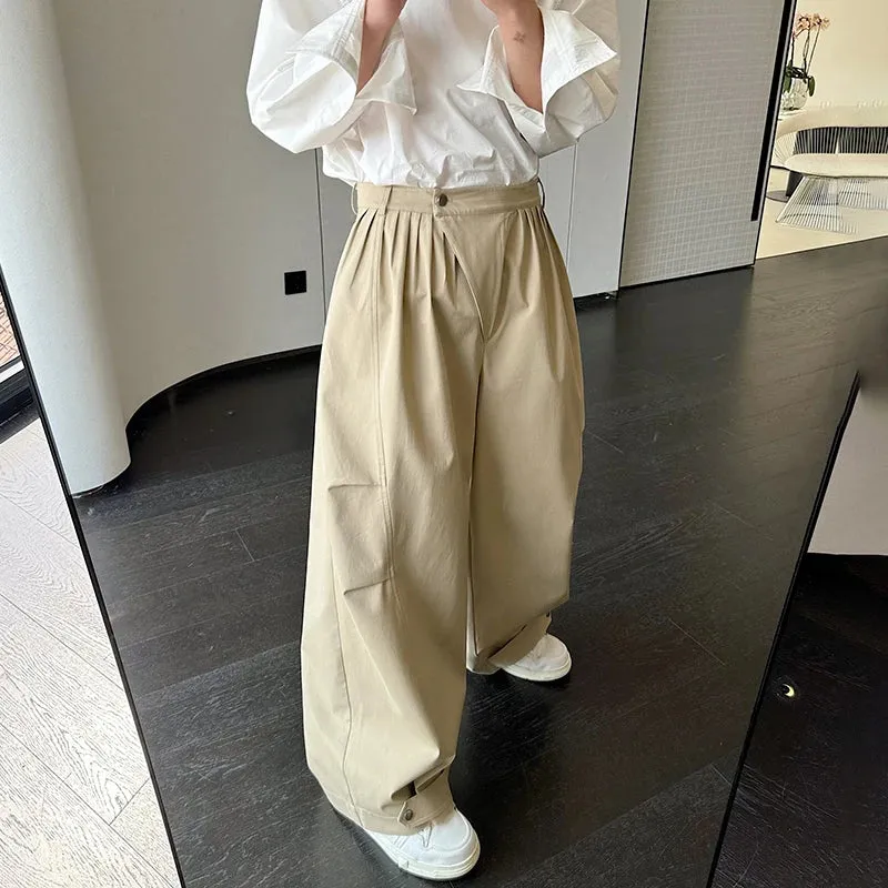 TrendWave Pleated Splicing Trousers