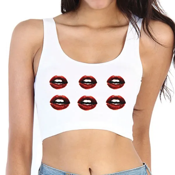 Trippy Lips Crop Tank Top