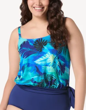 Tropic Oasis Polyester Blouson Tankini Top