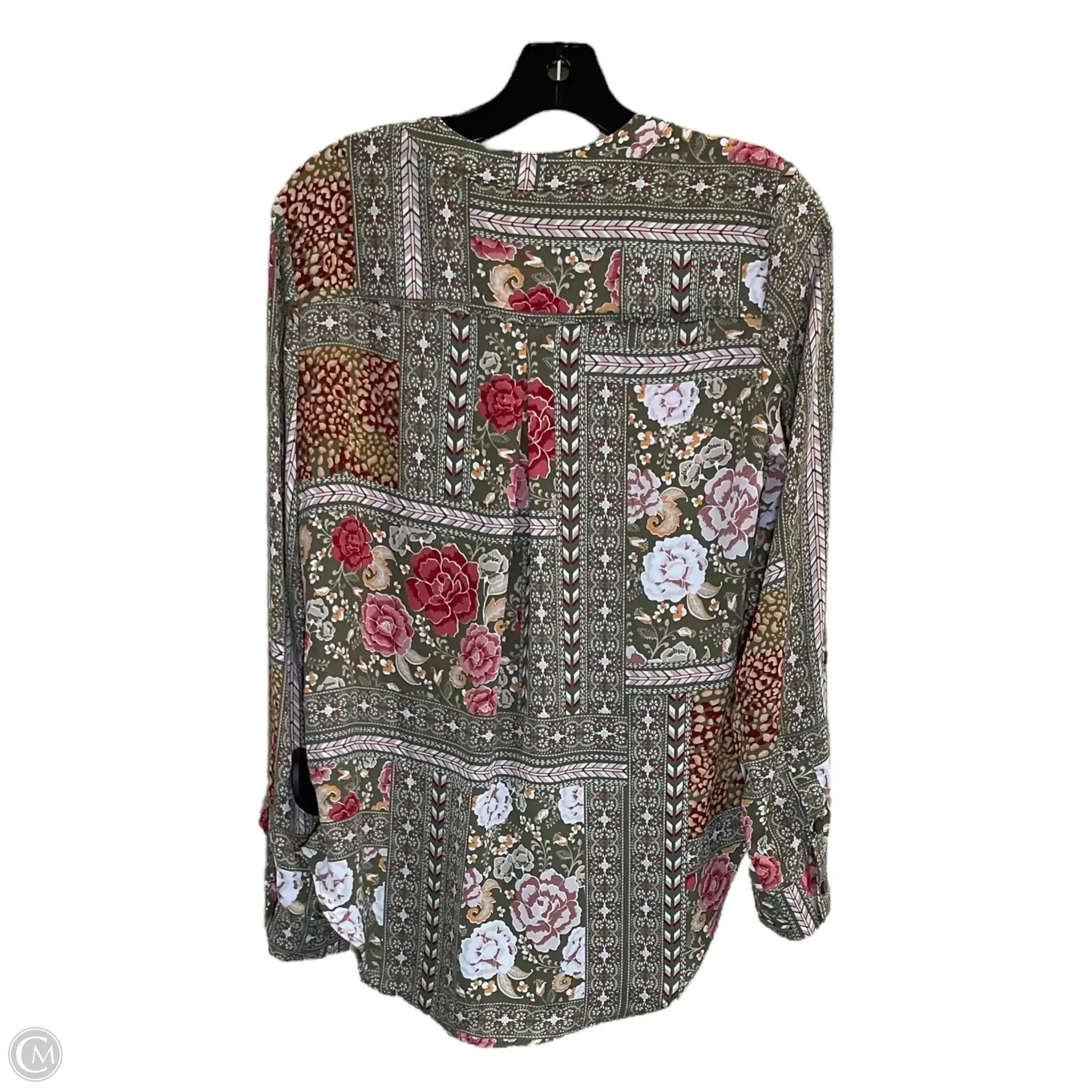 Tunic Long Sleeve By Clothes Mentor In Green, Size: S