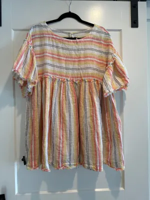 Tunic Short Sleeve By Free People In Multi-colored, Size: S