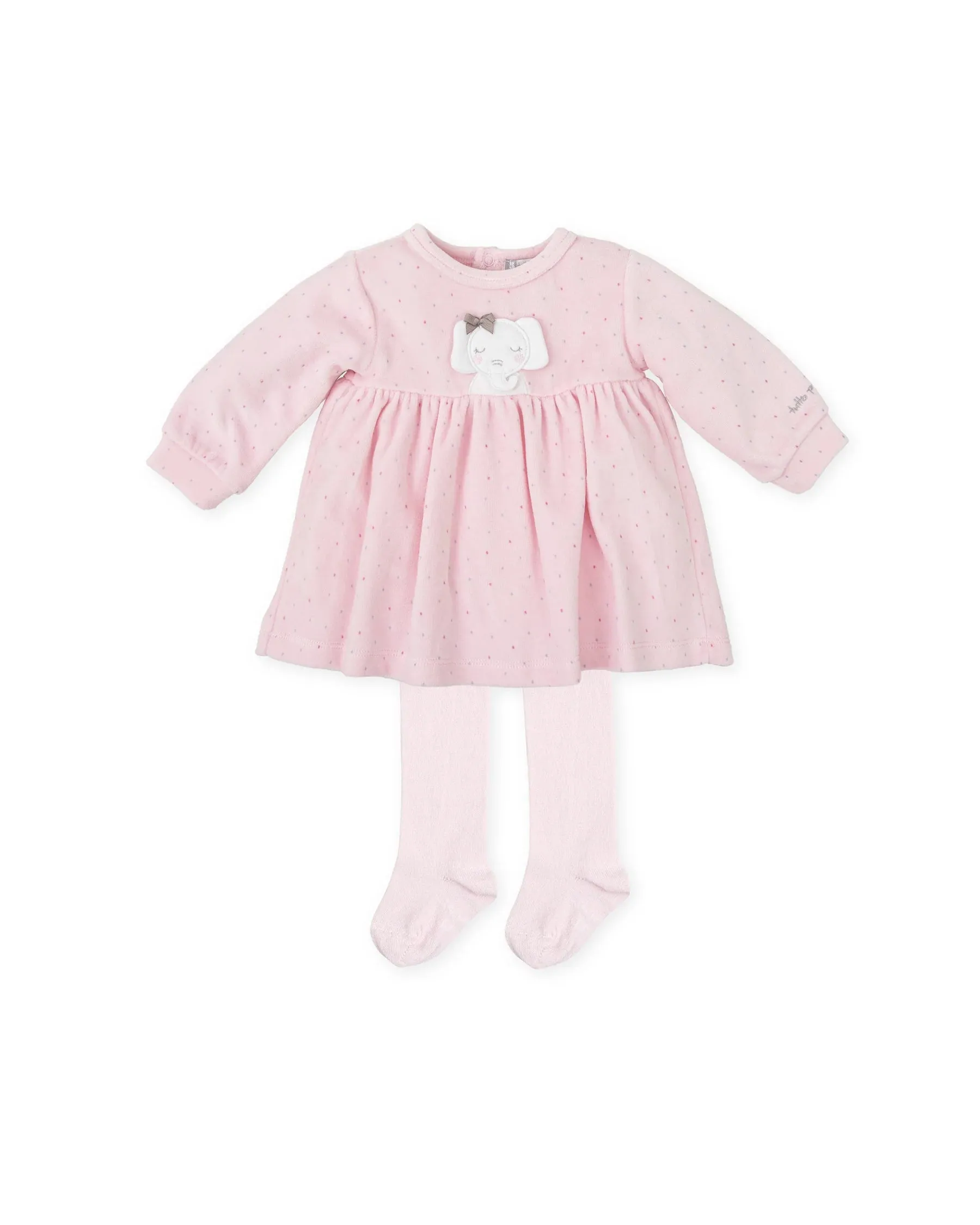 TUTTO PICCOLO| Pink Elephant Dress With Tights
