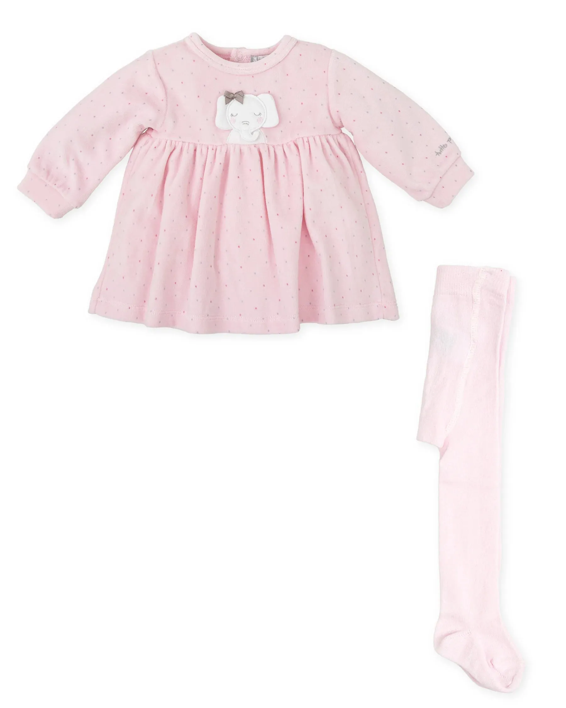 TUTTO PICCOLO| Pink Elephant Dress With Tights