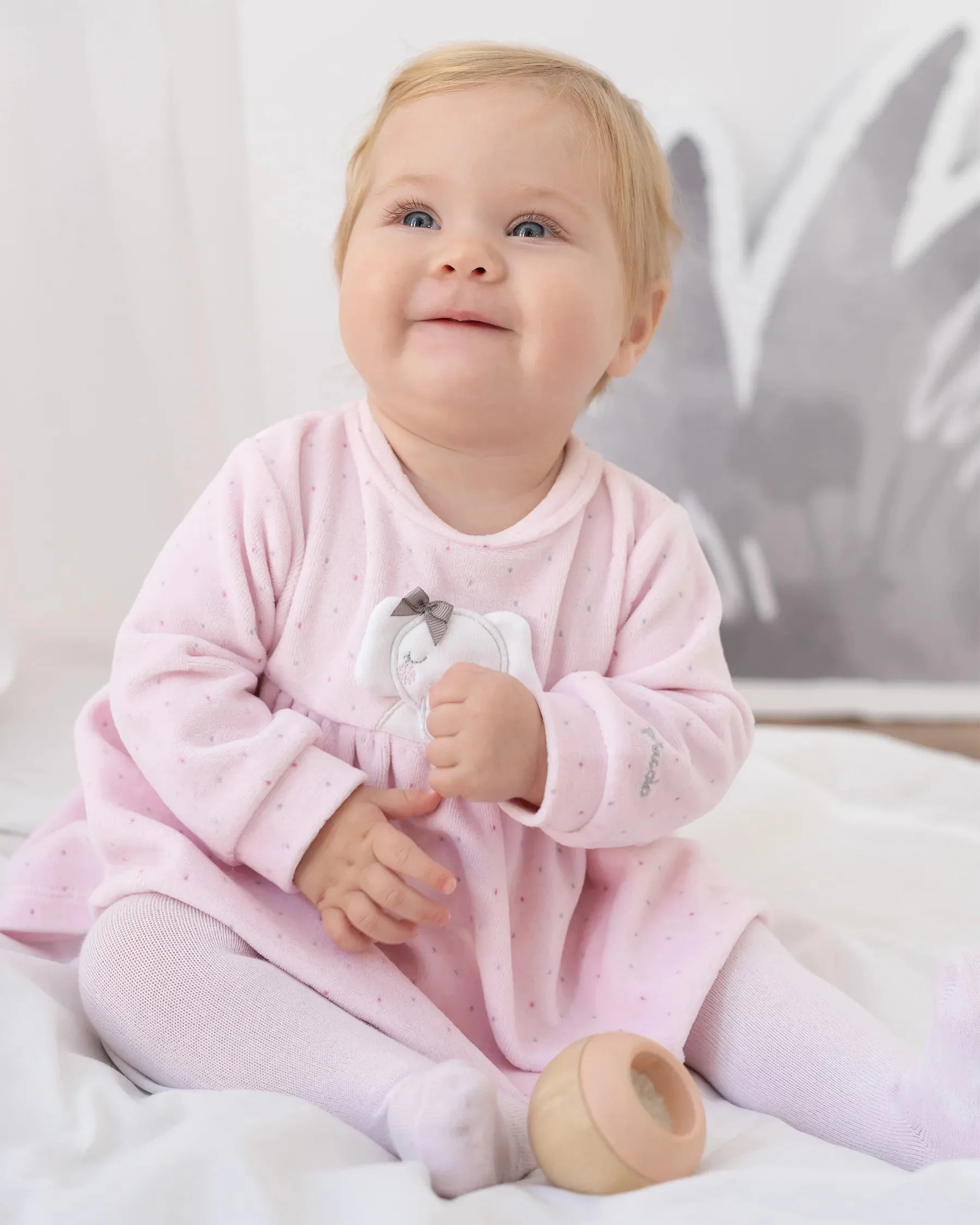 TUTTO PICCOLO| Pink Elephant Dress With Tights