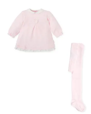 TUTTO PICCOLO| Pink Heart Dress With Tights