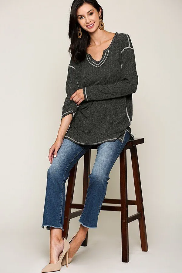 Two-tone Rib Tunic