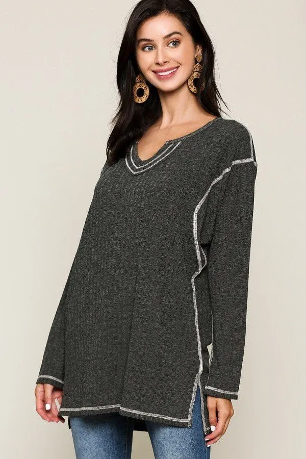 Two-tone Rib Tunic