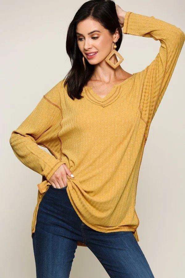 Two-tone Rib Tunic