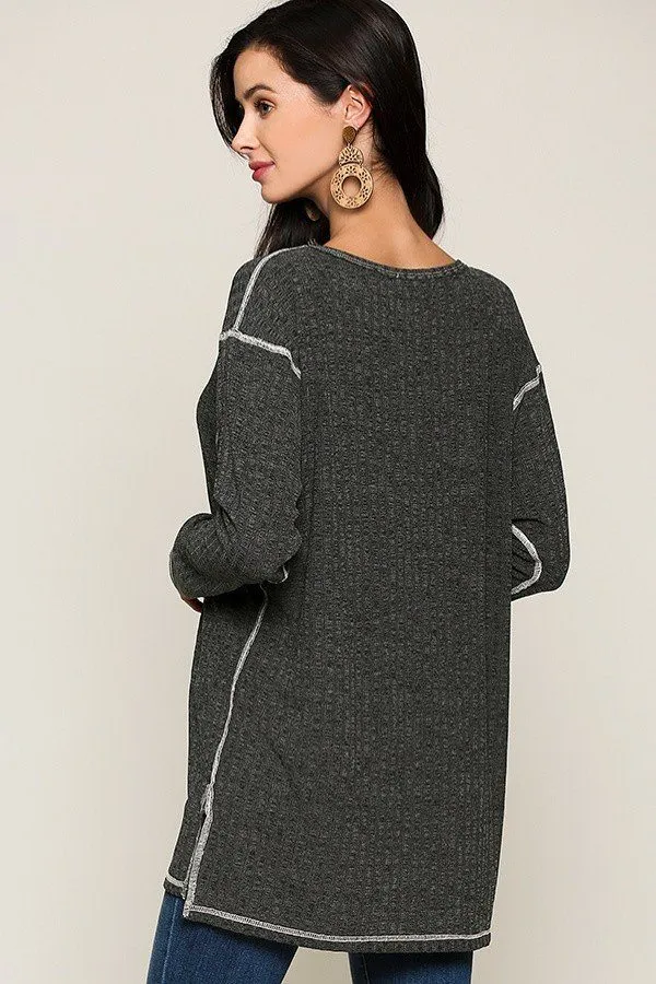Two-tone Rib Tunic